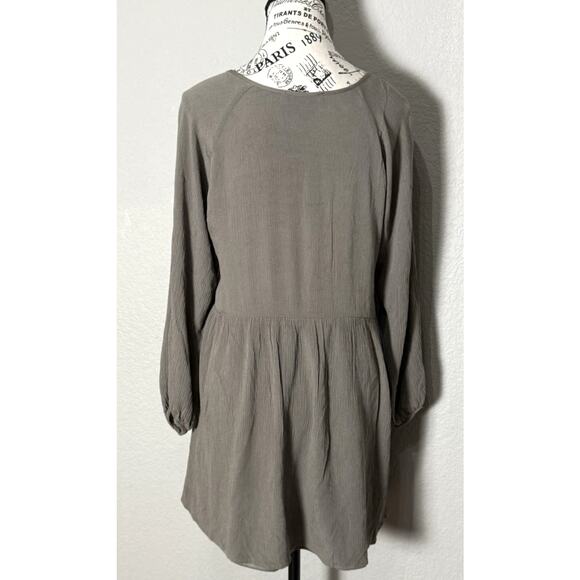 Vintage Purple Snow Womens Greenish Brown lined Tie Boho Dress Sz Large Romantic - Picture 3 of 8